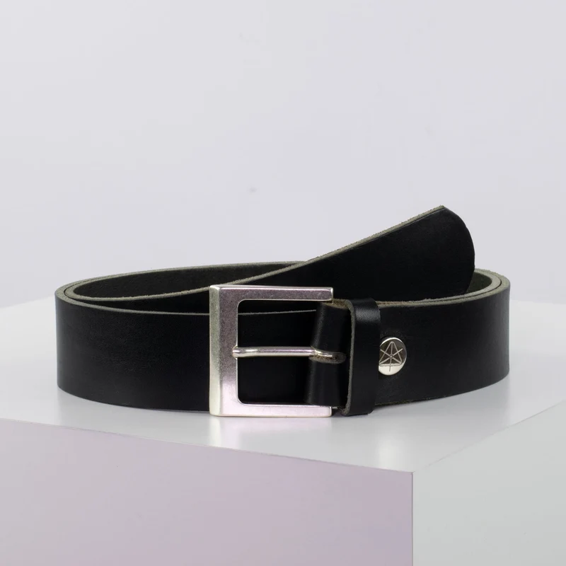 Ledergürtel 4cm mit Schnalle Graz silber matt
