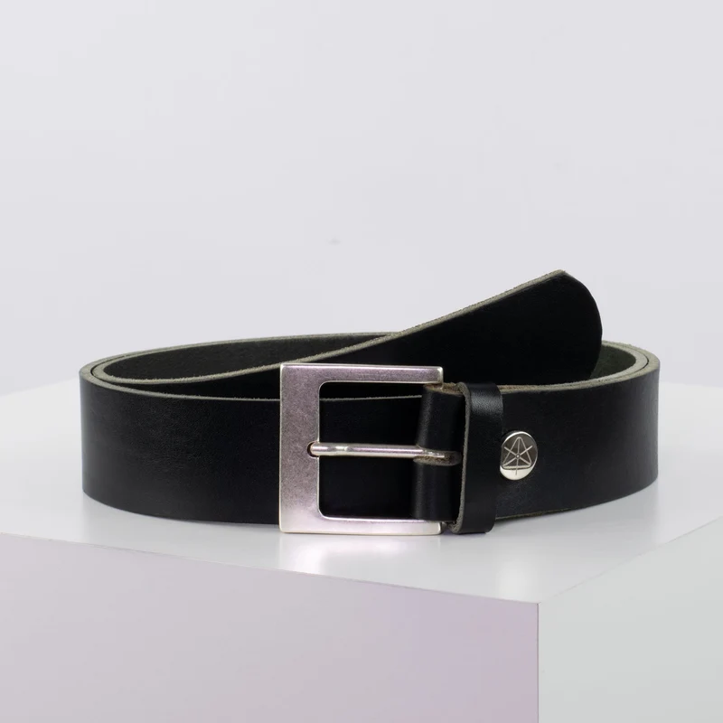 Ledergürtel 4cm mit Schnalle Odessa silber
