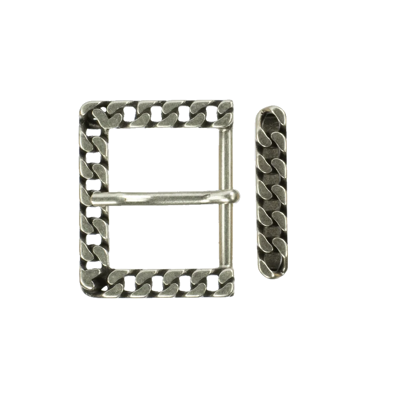 Gürtelschnalle 3,5cm Lyon silber matt