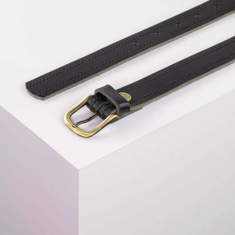 Ledergürtel 2,5cm mit Schnalle Chicago messing