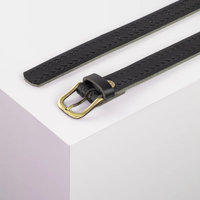 Ledergürtel 2,5cm mit Schnalle Chicago messing
