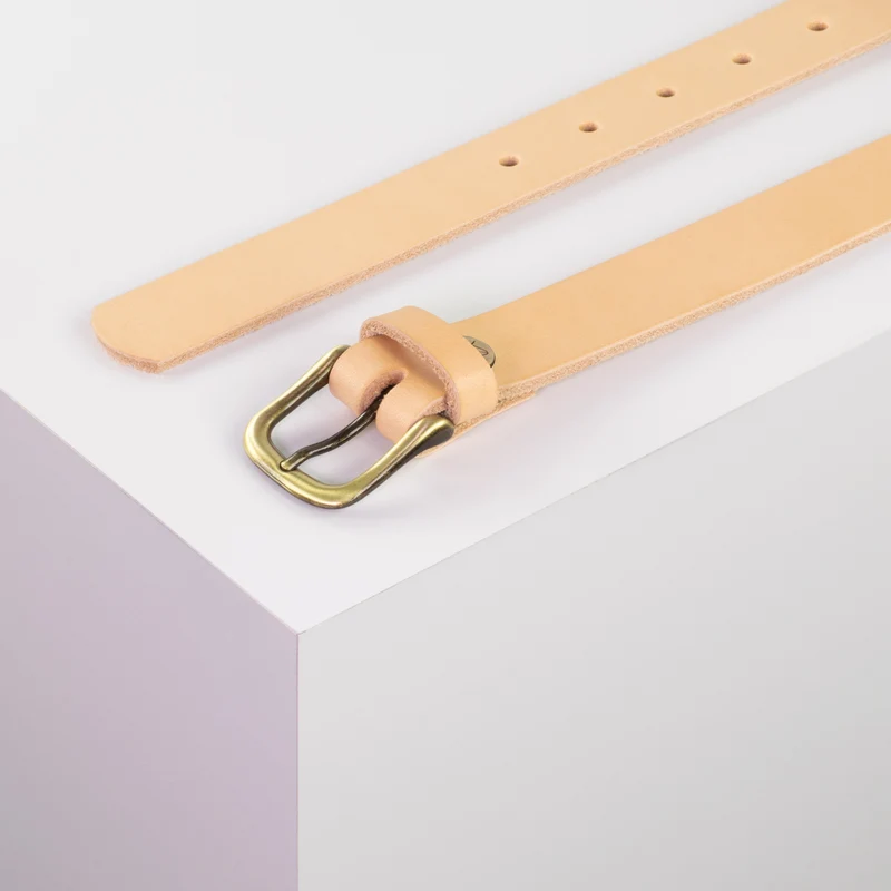 Ledergürtel 2,5cm mit Schnalle Chicago messing