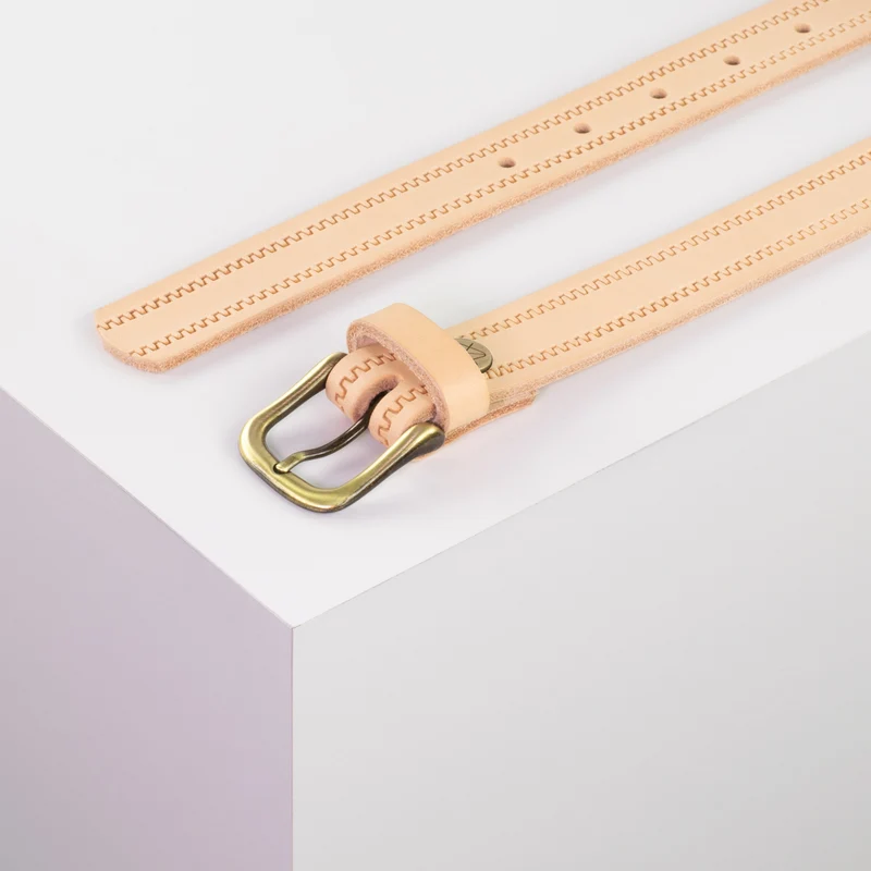Ledergürtel 2,5cm mit Schnalle Chicago messing