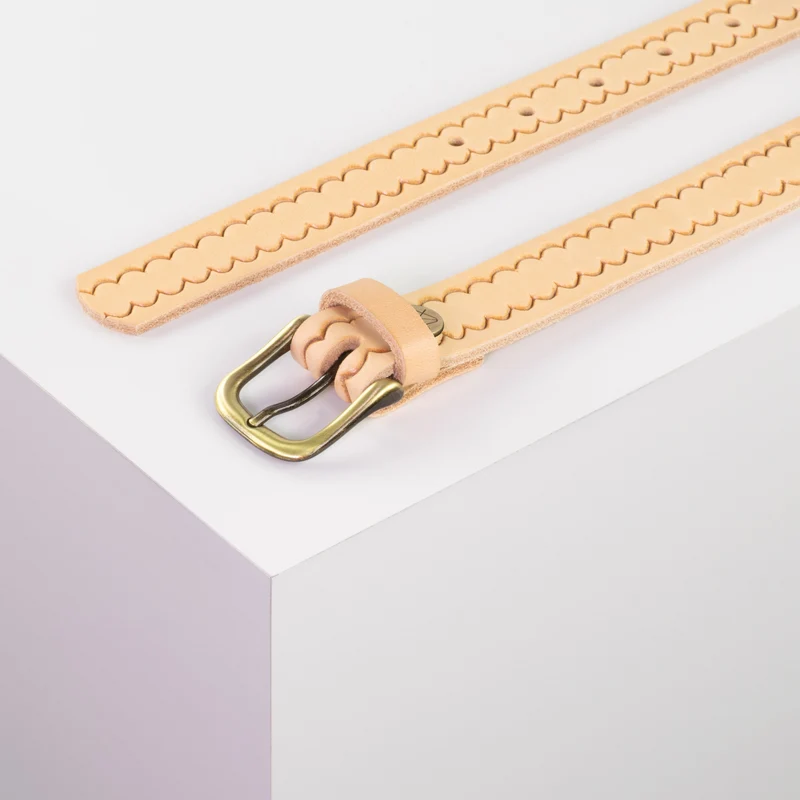 Ledergürtel 2,5cm mit Schnalle Chicago messing