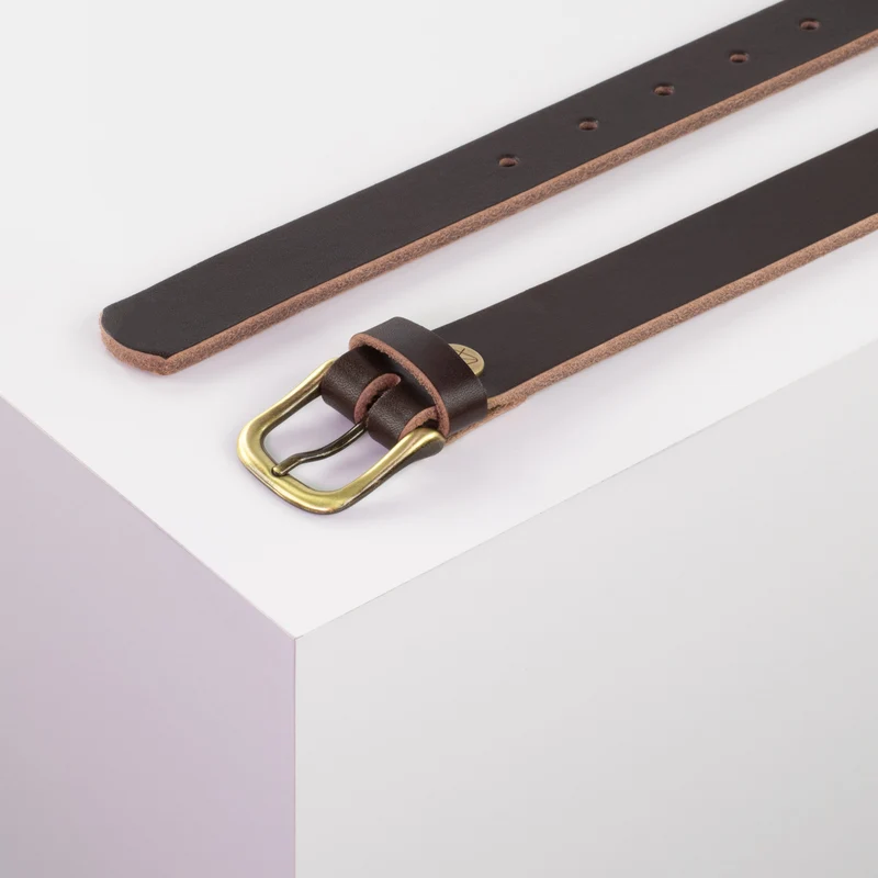 Ledergürtel 2,5cm mit Schnalle Chicago messing