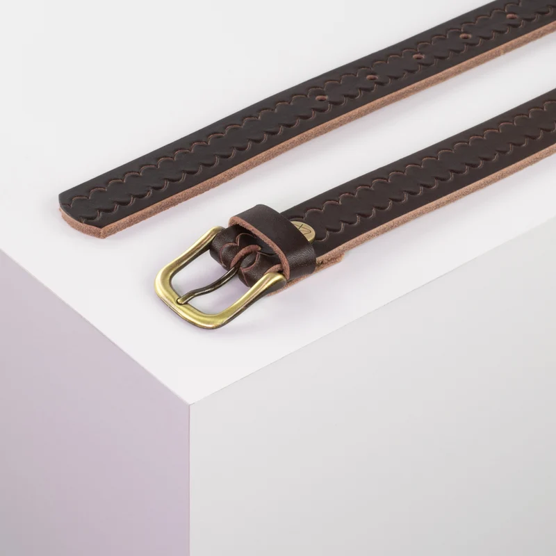 Ledergürtel 2,5cm mit Schnalle Chicago messing