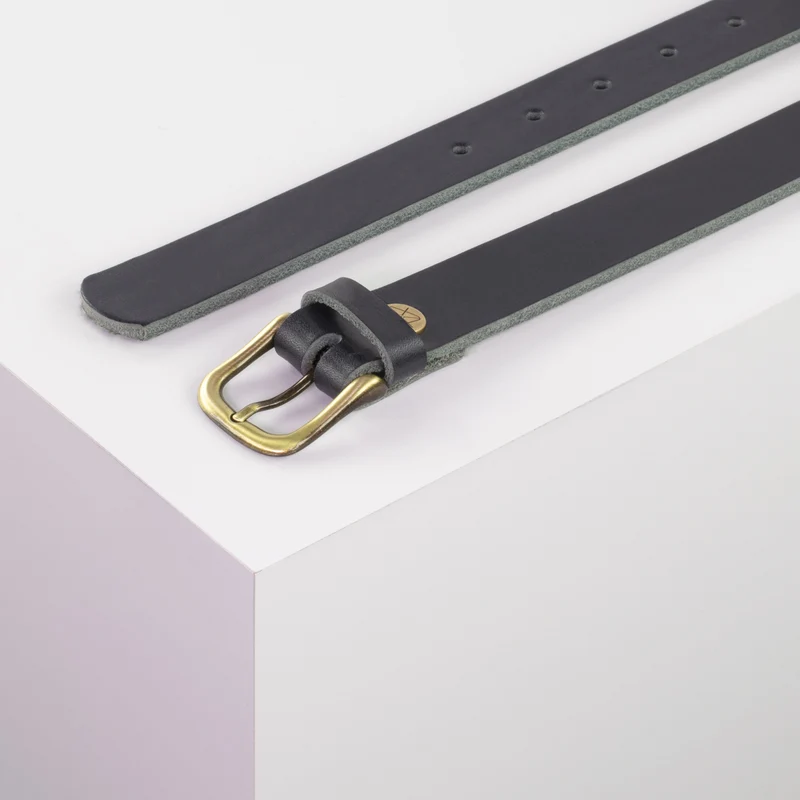 Ledergürtel 2,5cm mit Schnalle Chicago messing