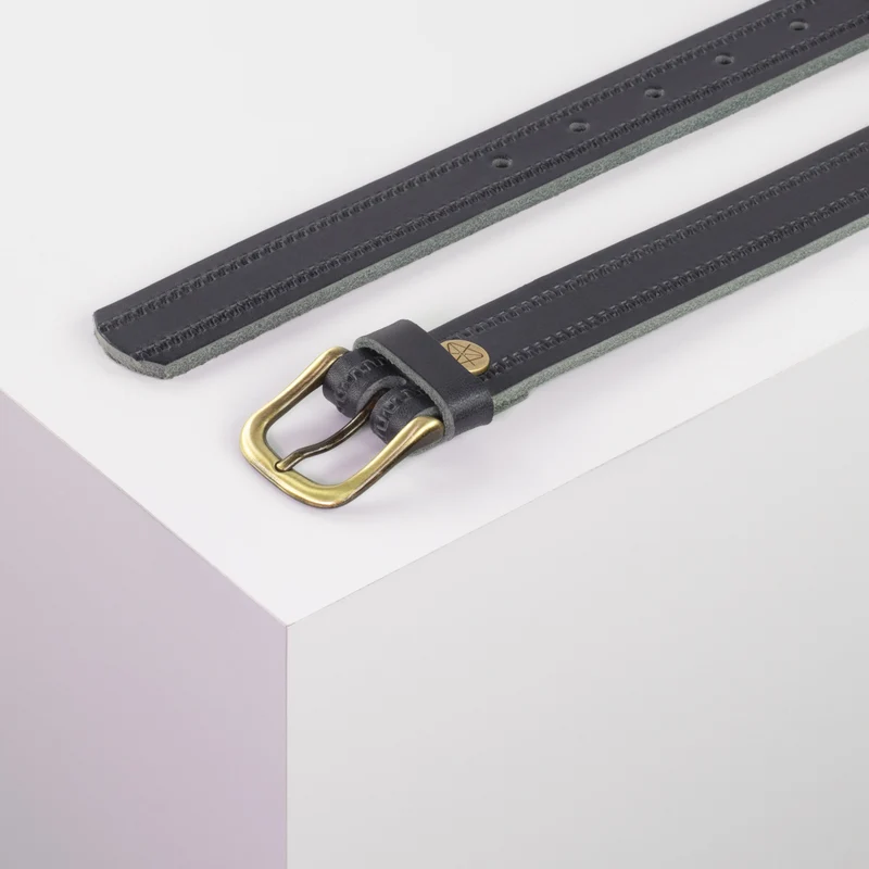 Ledergürtel 2,5cm mit Schnalle Chicago messing