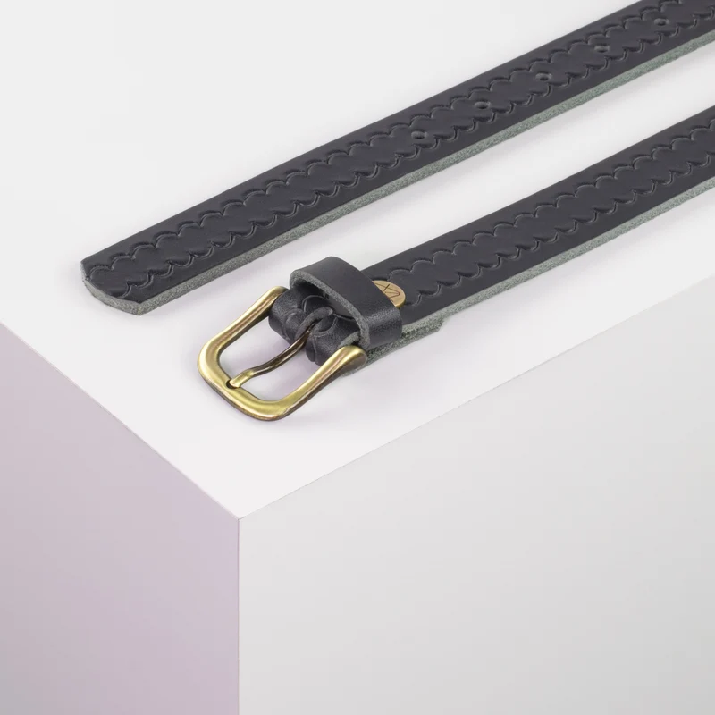 Ledergürtel 2,5cm mit Schnalle Chicago messing