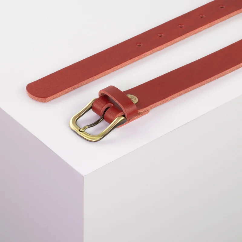 Ledergürtel 2,5cm mit Schnalle Chicago messing