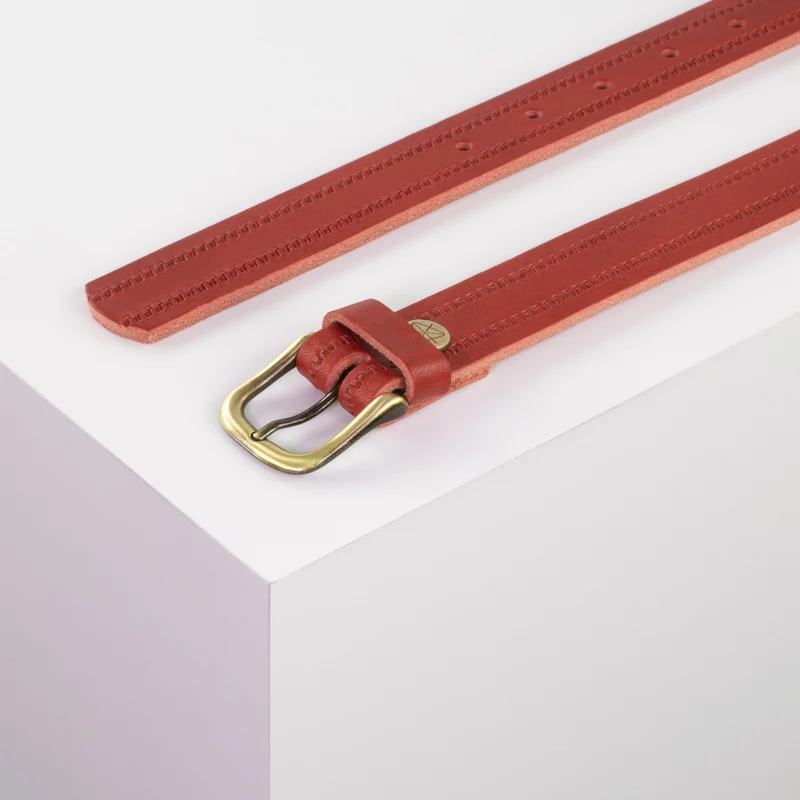Ledergürtel 2,5cm mit Schnalle Chicago messing