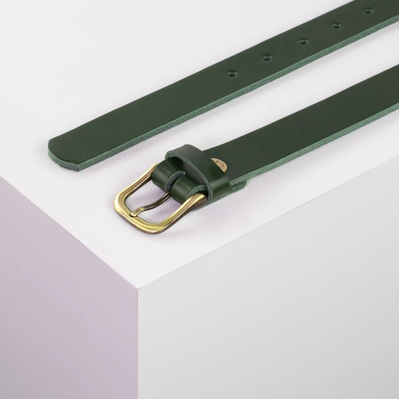 Ledergürtel 2,5cm mit Schnalle Chicago messing