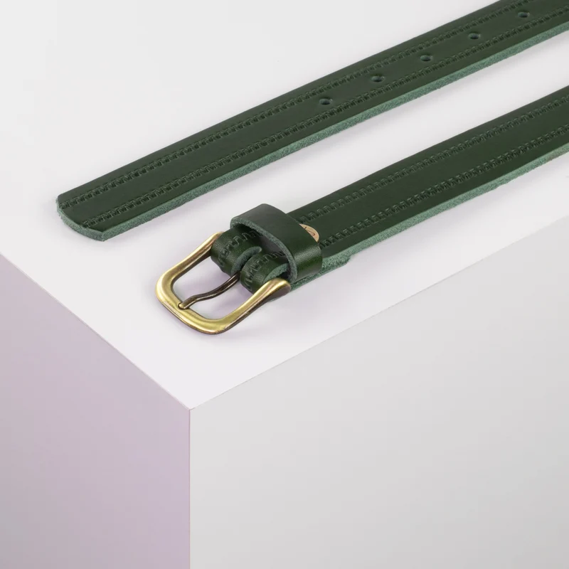 Ledergürtel 2,5cm mit Schnalle Chicago messing