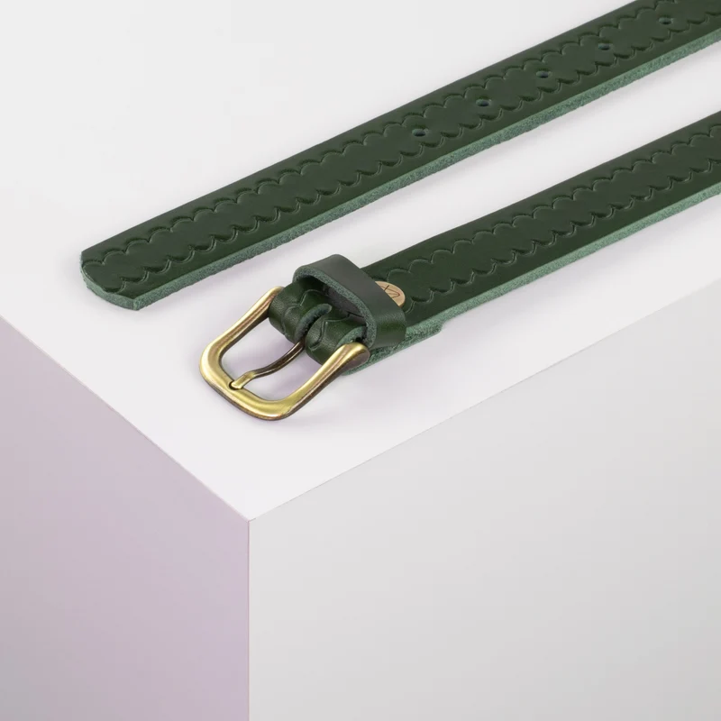 Ledergürtel 2,5cm mit Schnalle Chicago messing