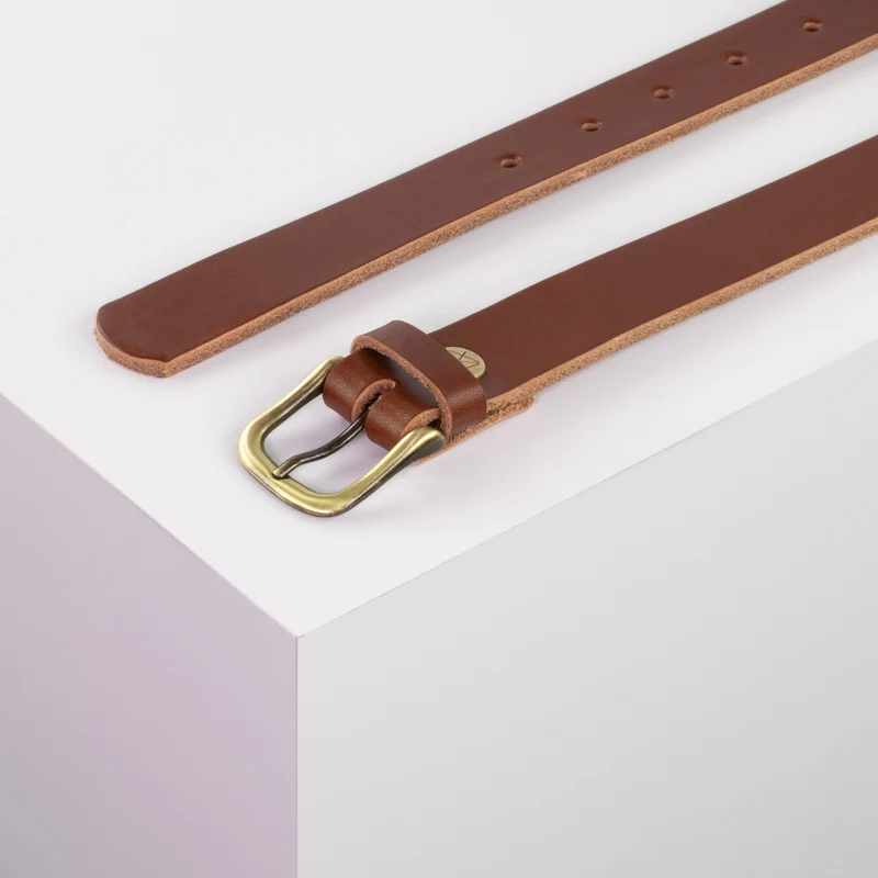 Ledergürtel 2,5cm mit Schnalle Chicago messing