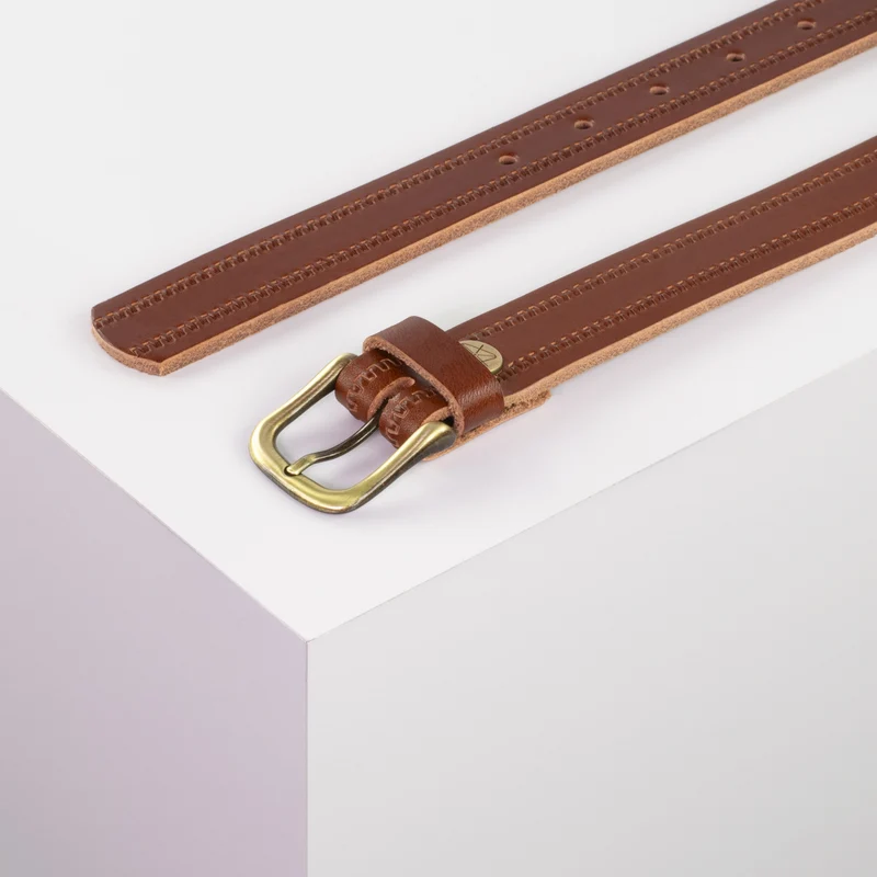 Ledergürtel 2,5cm mit Schnalle Chicago messing
