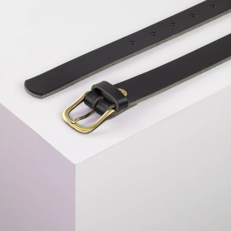 Ledergürtel 2,5cm mit Schnalle Chicago messing
