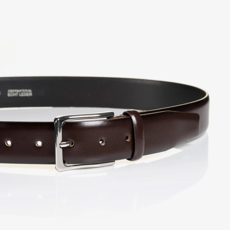 REDDING brown uni – Herren-Anzuggürtel 3,5 cm
