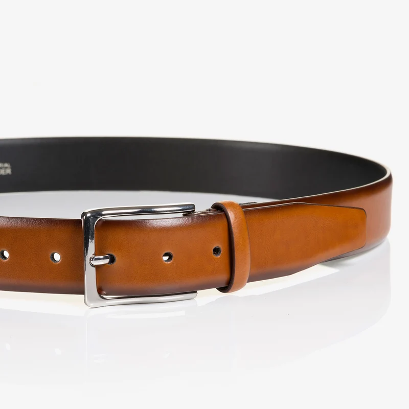 REDDING cognac uni – Herren-Anzuggürtel 3,5 cm