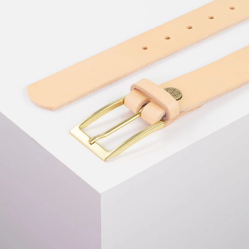Ledergürtel 3,5cm mit Schnalle Verona gold