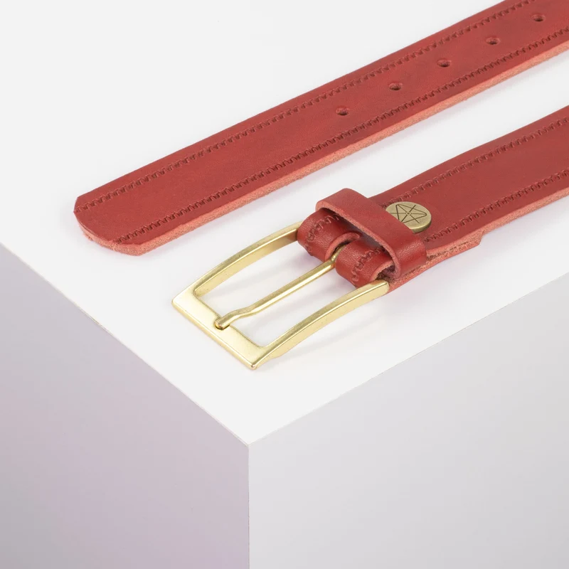 Ledergürtel 3,5cm mit Schnalle Verona gold
