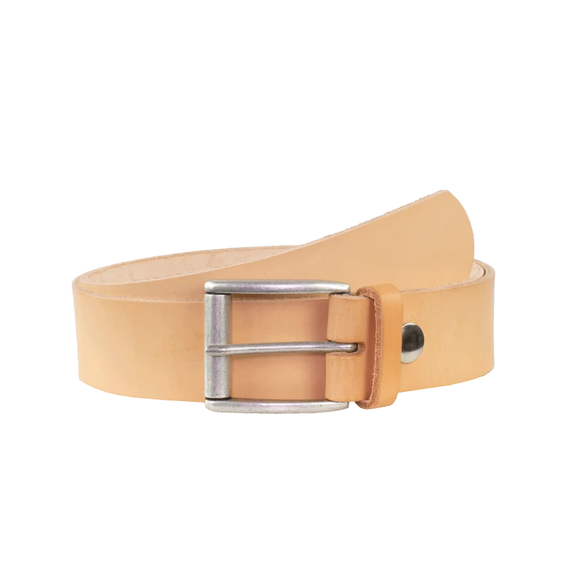 Ledergürtel 4cm mit Schnalle Amsterdam silber matt