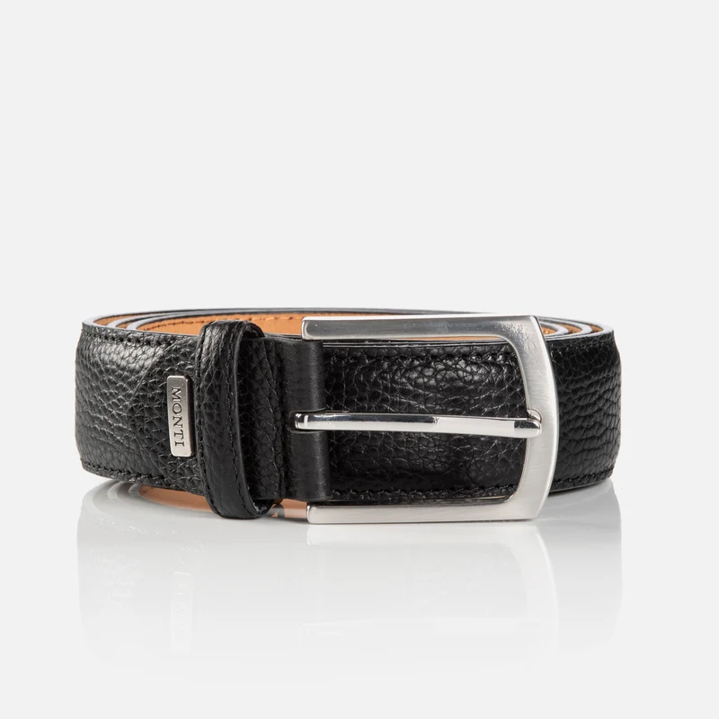 IMOLA black uni – Herren-Anzuggürtel 3,5 cm