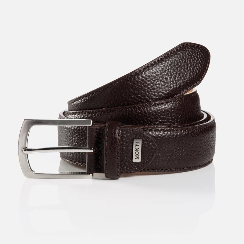IMOLA brown uni – Herren-Anzuggürtel 3,5 cm