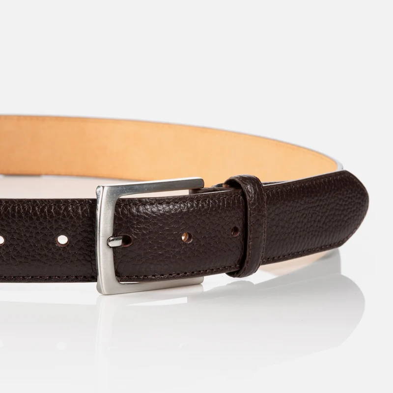 IMOLA brown uni – Herren-Anzuggürtel 3,5 cm