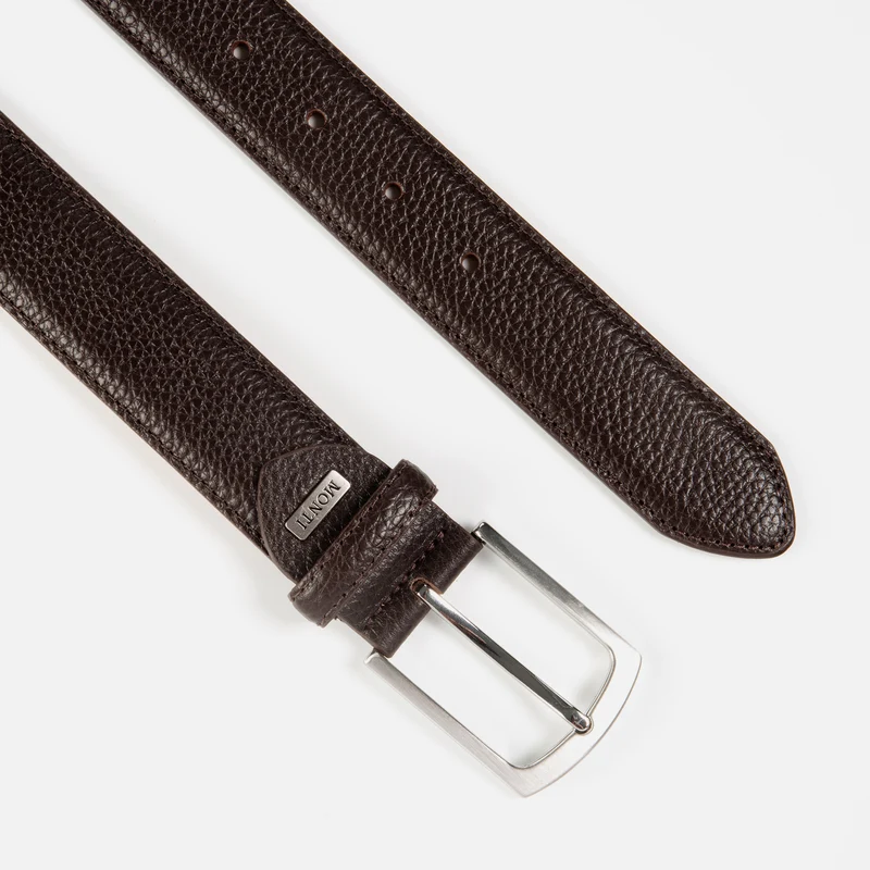 IMOLA brown uni – Herren-Anzuggürtel 3,5 cm