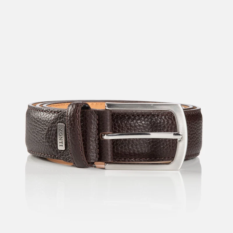 IMOLA brown uni – Herren-Anzuggürtel 3,5 cm