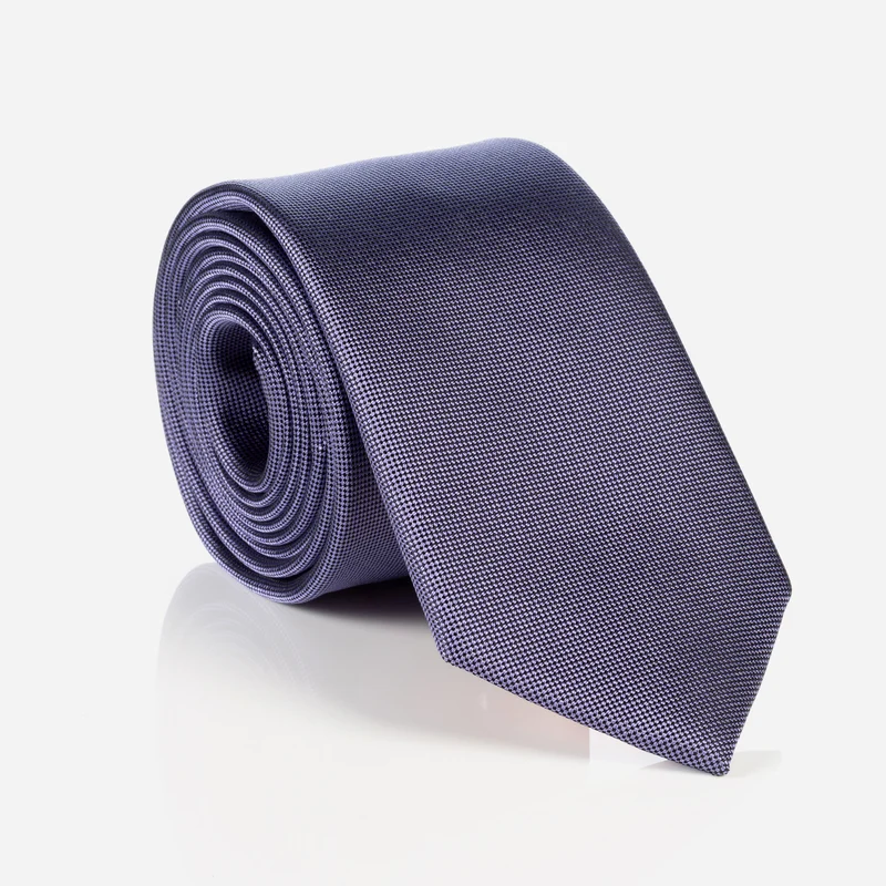 VALERIO light lilac uni – Seidenkrawatte mit Oxford-Webstruktur