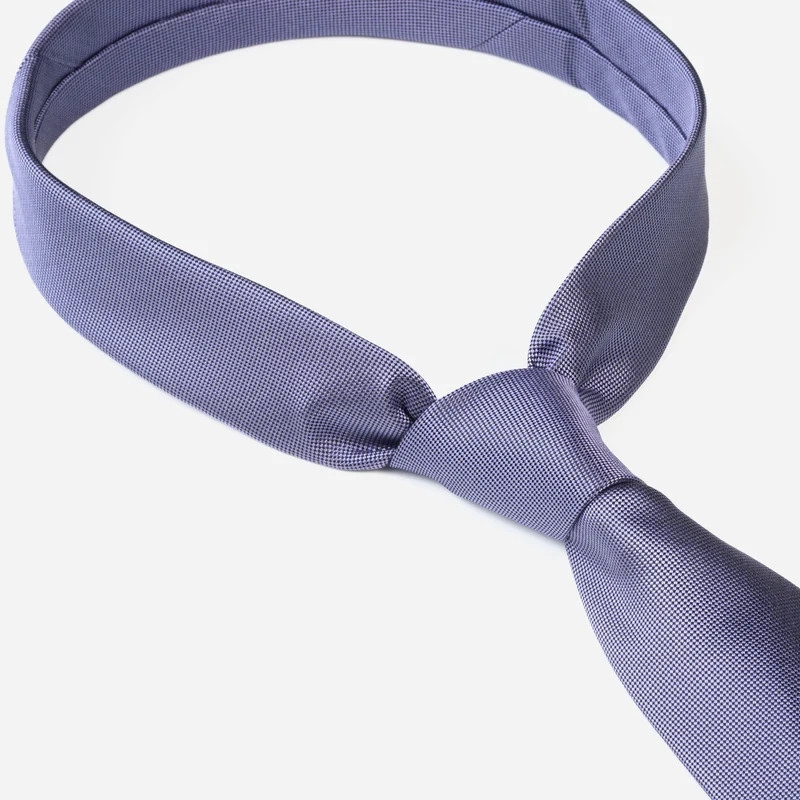 VALERIO light lilac uni – Seidenkrawatte mit Oxford-Webstruktur
