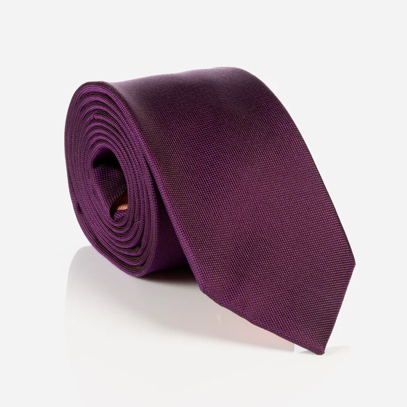 VALERIO dark lilac – Seidenkrawatte mit Oxford-Webstruktur