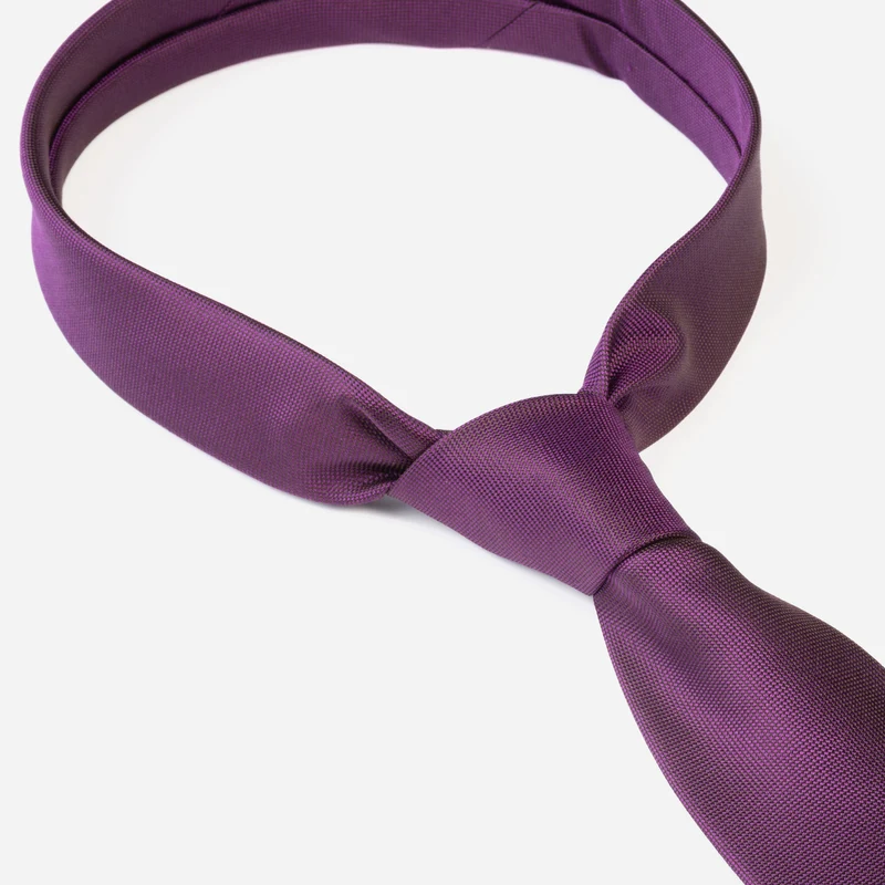 VALERIO dark lilac – Seidenkrawatte mit Oxford-Webstruktur