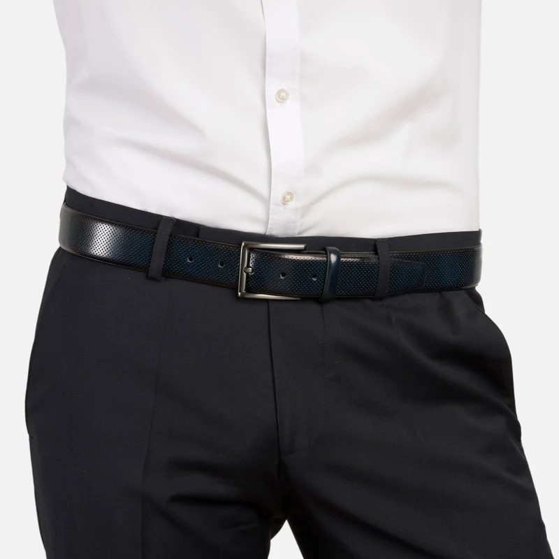 DUBLIN navy uni – Herren-Anzuggürtel 3,5 cm