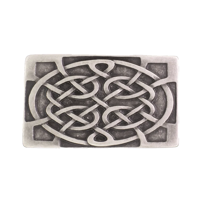 Gürtelschnalle 4cm Gordischer Knoten Rechteck silber