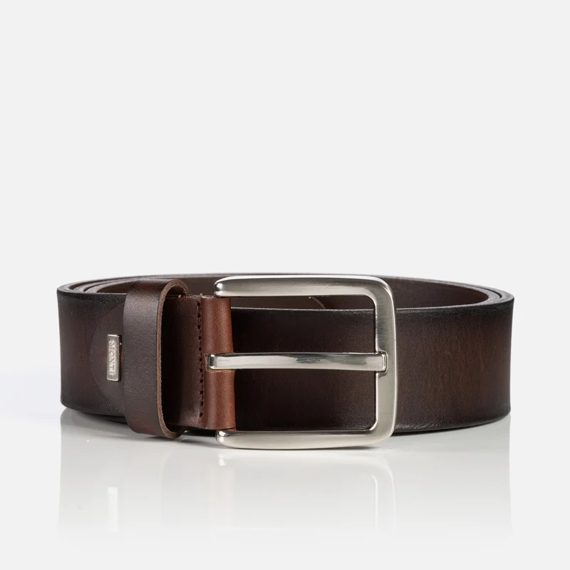 CAPRI brown uni – Ledergürtel Herren 4 cm
