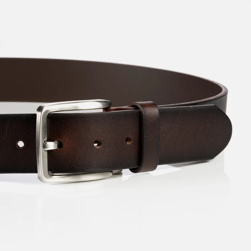 CAPRI brown uni – Ledergürtel Herren 4 cm