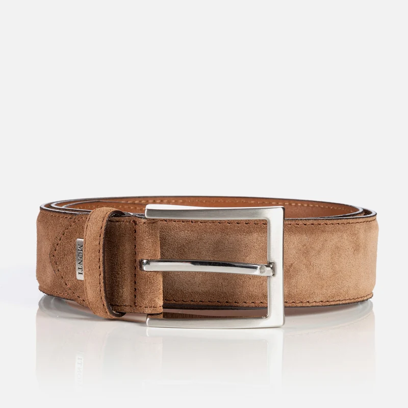 TORONTO Sand – Veloursledergürtel Herren 4 cm