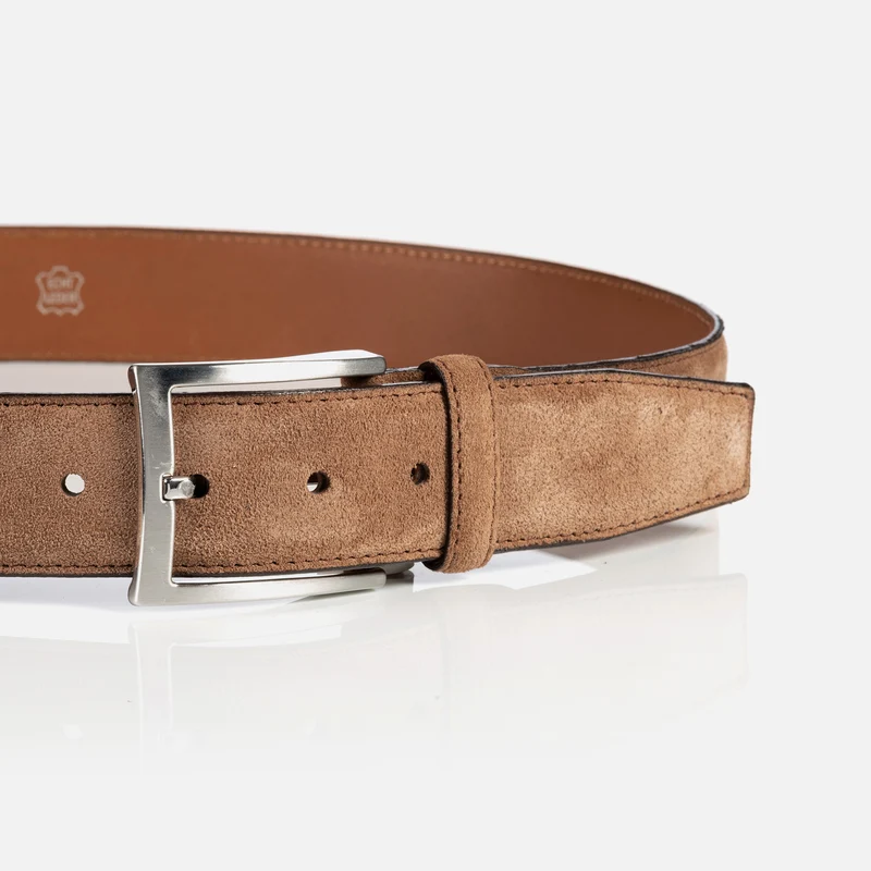 TORONTO Sand – Veloursledergürtel Herren 4 cm