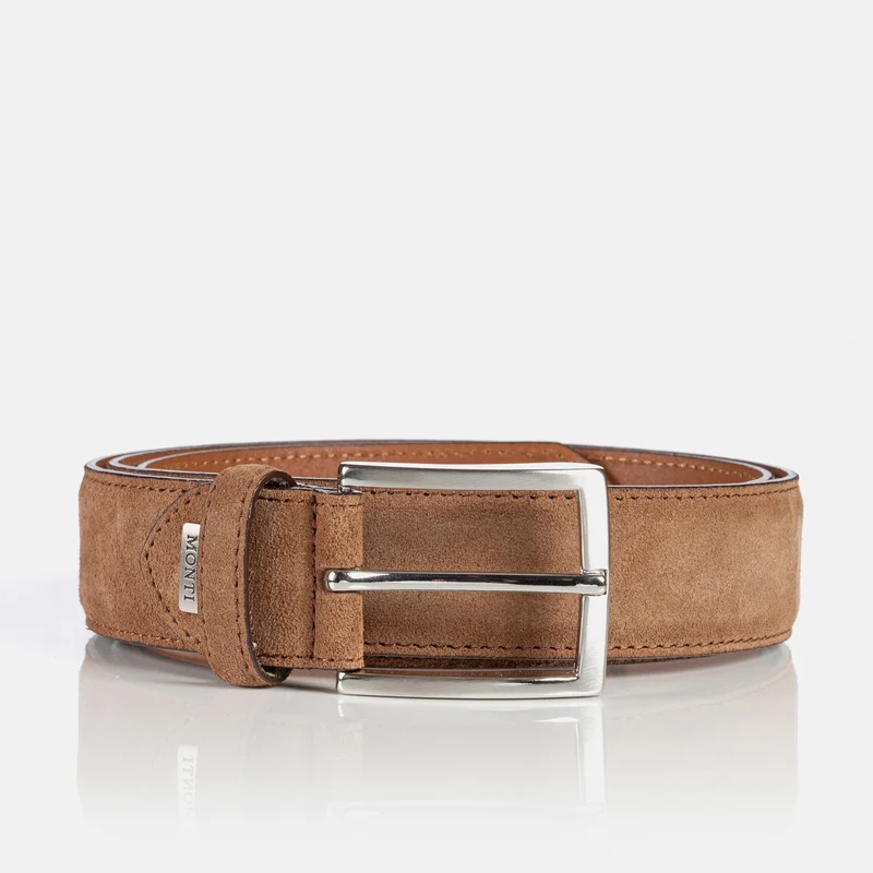 MONTREAL Sand – Veloursledergürtel Herren 3,5 cm