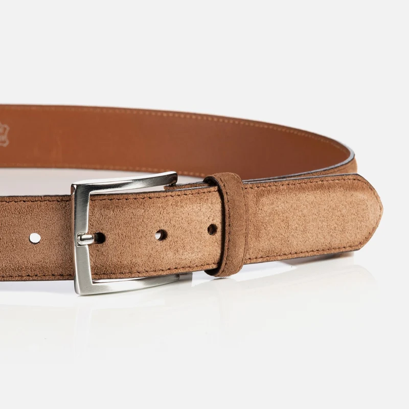 MONTREAL Sand – Veloursledergürtel Herren 3,5 cm