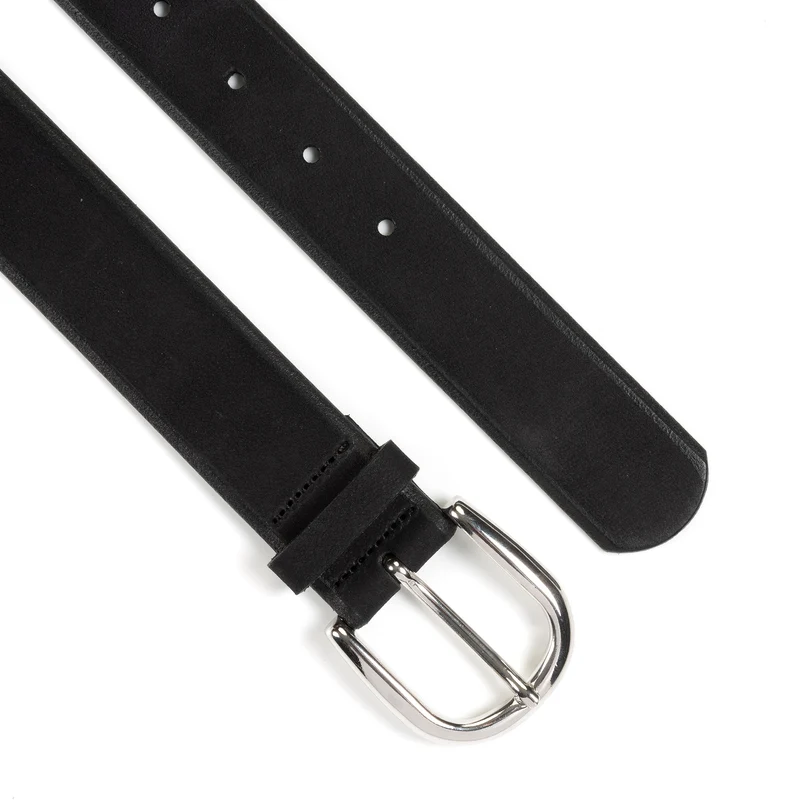 PAVIA black uni – Nubukledergürtel Damen 3,5 cm