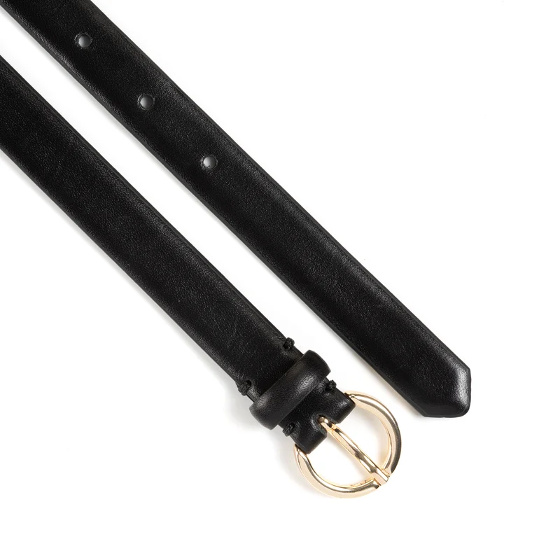 VITABO black uni – Ledergürtel Damen 2 cm mit Ringschließe