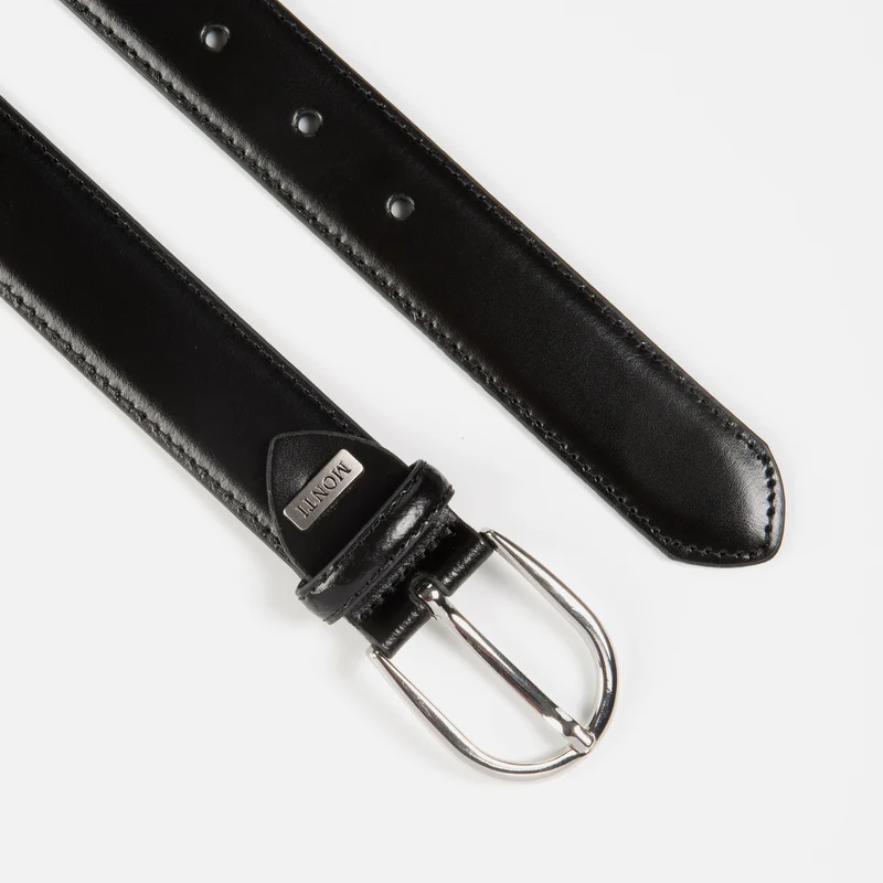 FANO black uni – Ledergürtel Herren 3 cm mit Steppnähten