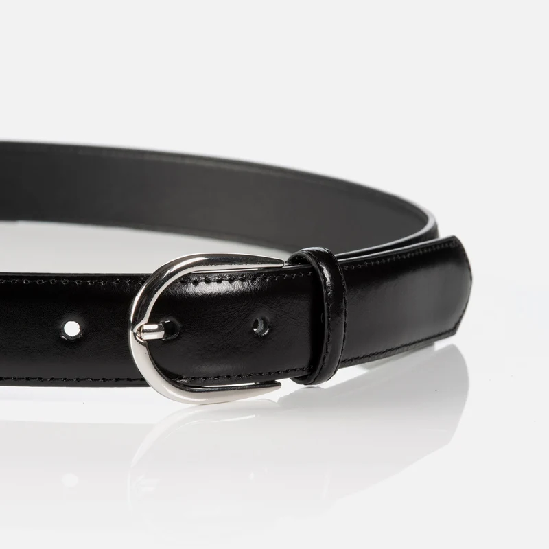 FANO black uni – Ledergürtel Herren 3 cm mit Steppnähten