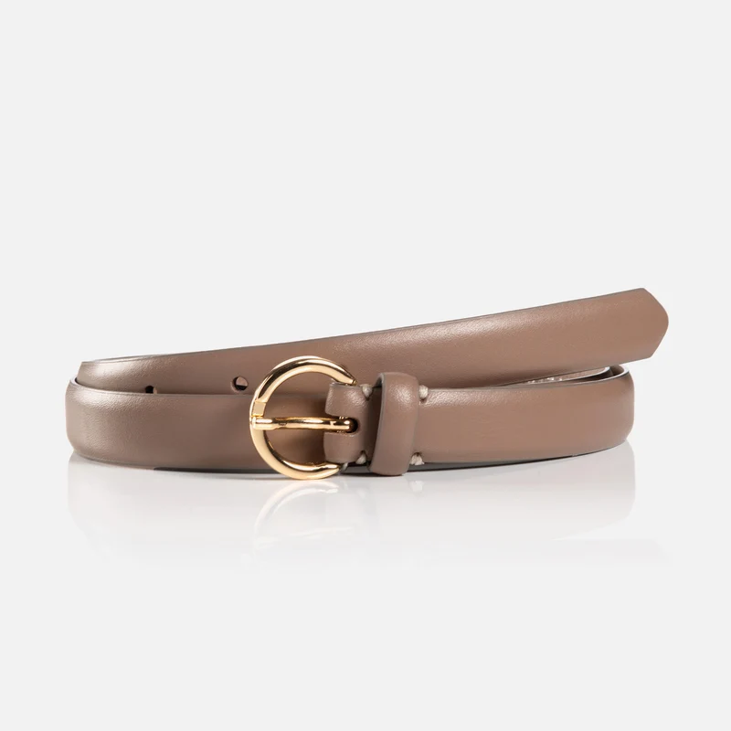 VITABO taupe uni – Ledergürtel Damen 2 cm mit Ringschließe