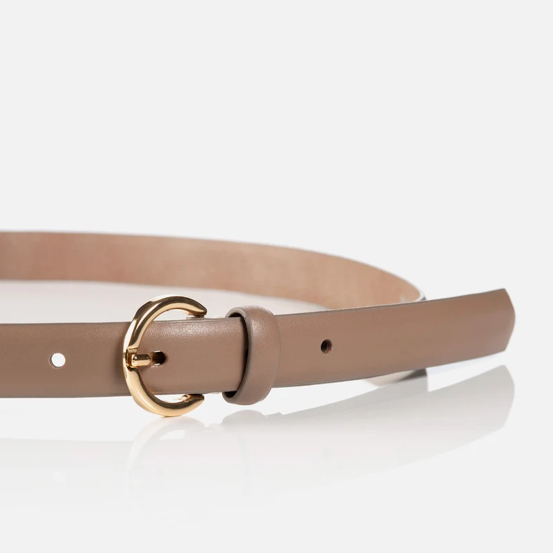 VITABO taupe uni – Ledergürtel Damen 2 cm mit Ringschließe