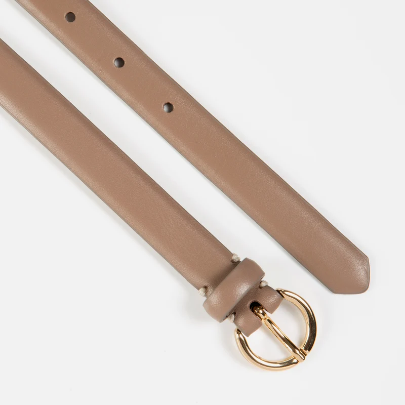 VITABO taupe uni – Ledergürtel Damen 2 cm mit Ringschließe